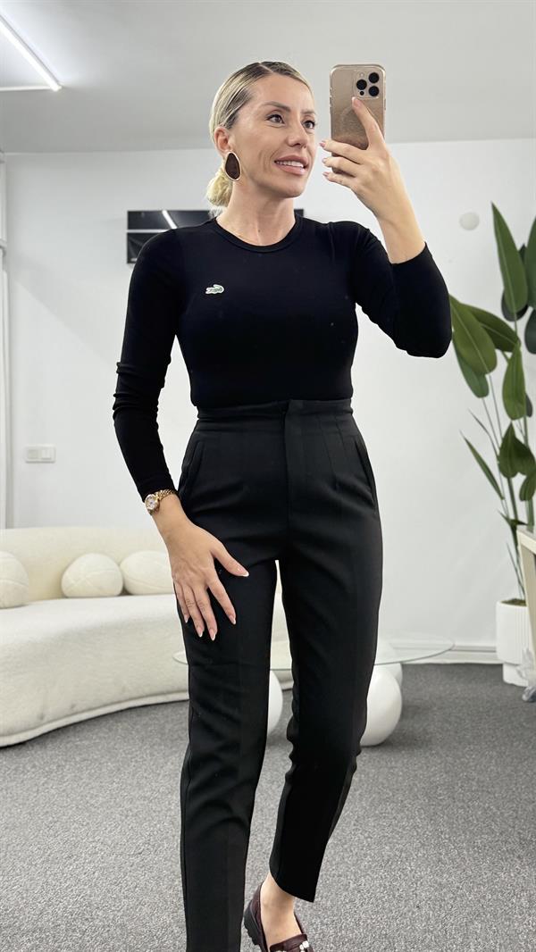 CELNİ SİYAH UZUN KOLLU BODY 