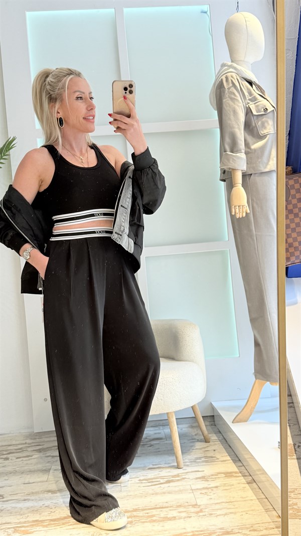 ÇERN SİYAH BELİ YAZILI TAKIM