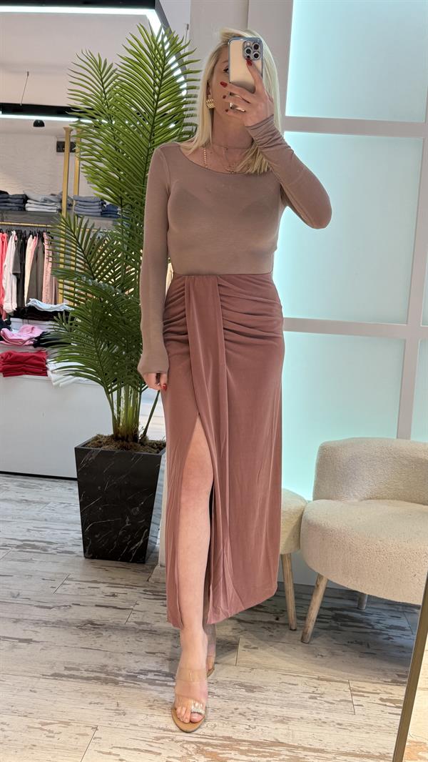 CESY BAĞLAMA DETAY YIRTMAÇLI ETEK