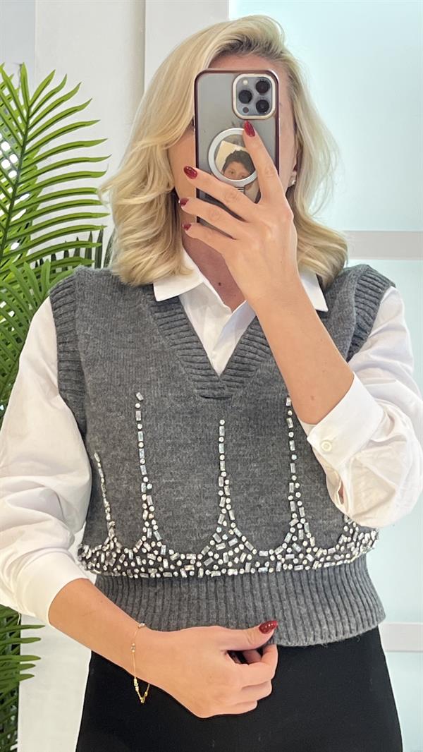 CURL TAŞLI GÖMLEK SWEATSHİRT