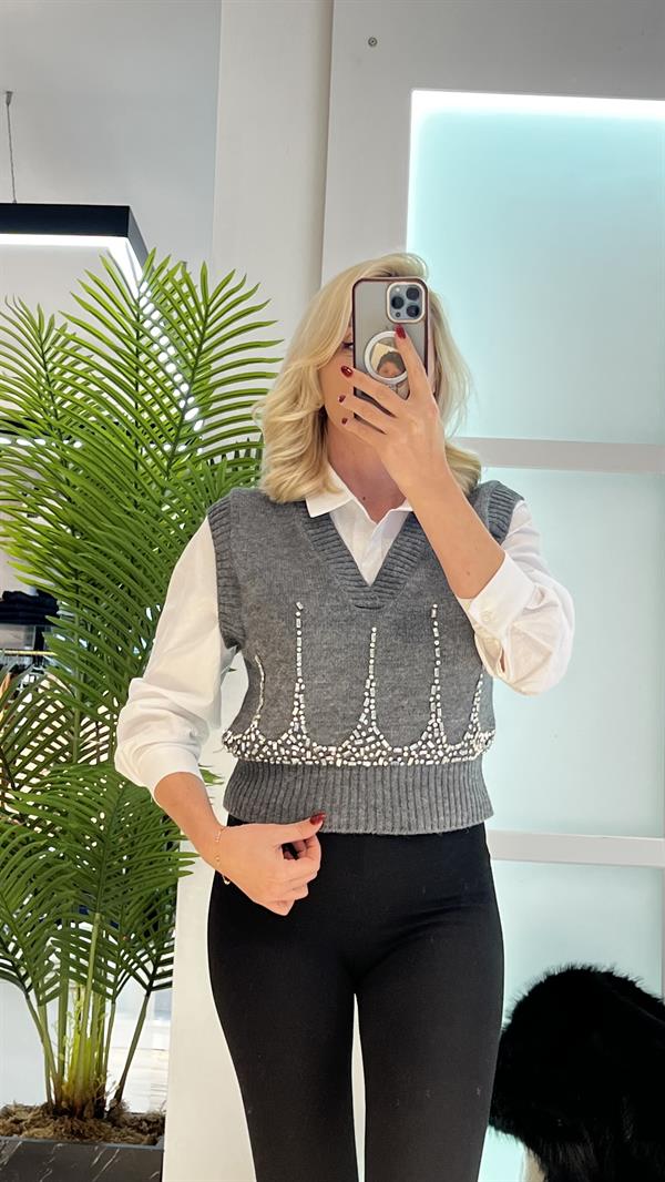 CURL TAŞLI GÖMLEK SWEATSHİRT