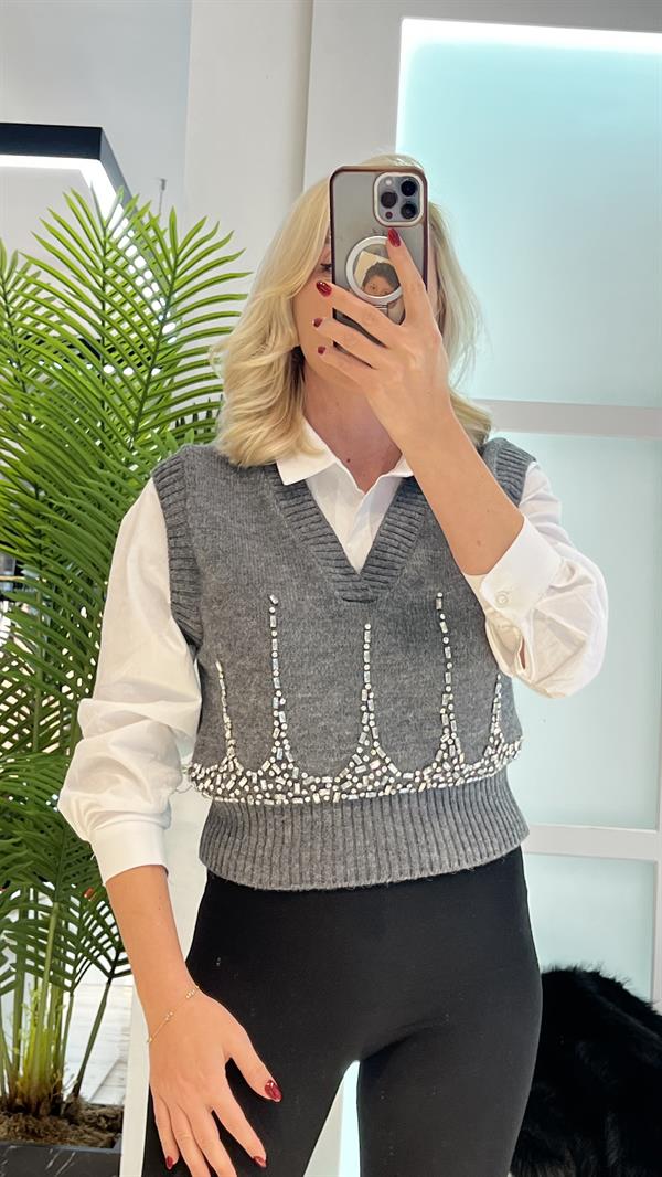 CURL TAŞLI GÖMLEK SWEATSHİRT