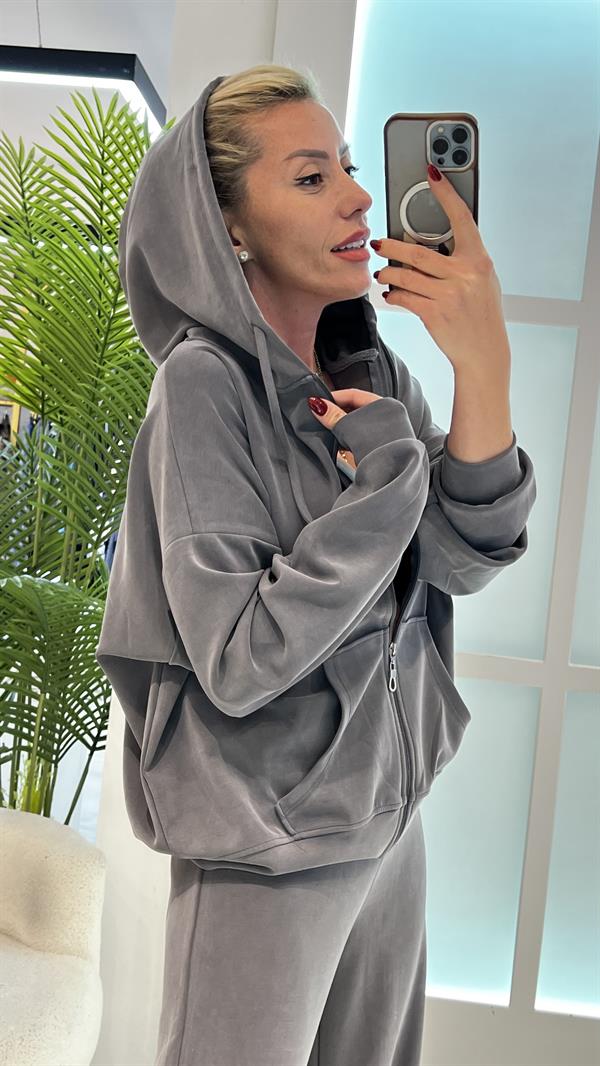 DARiCO KAPŞONLU GRİ MODAL TAKIM