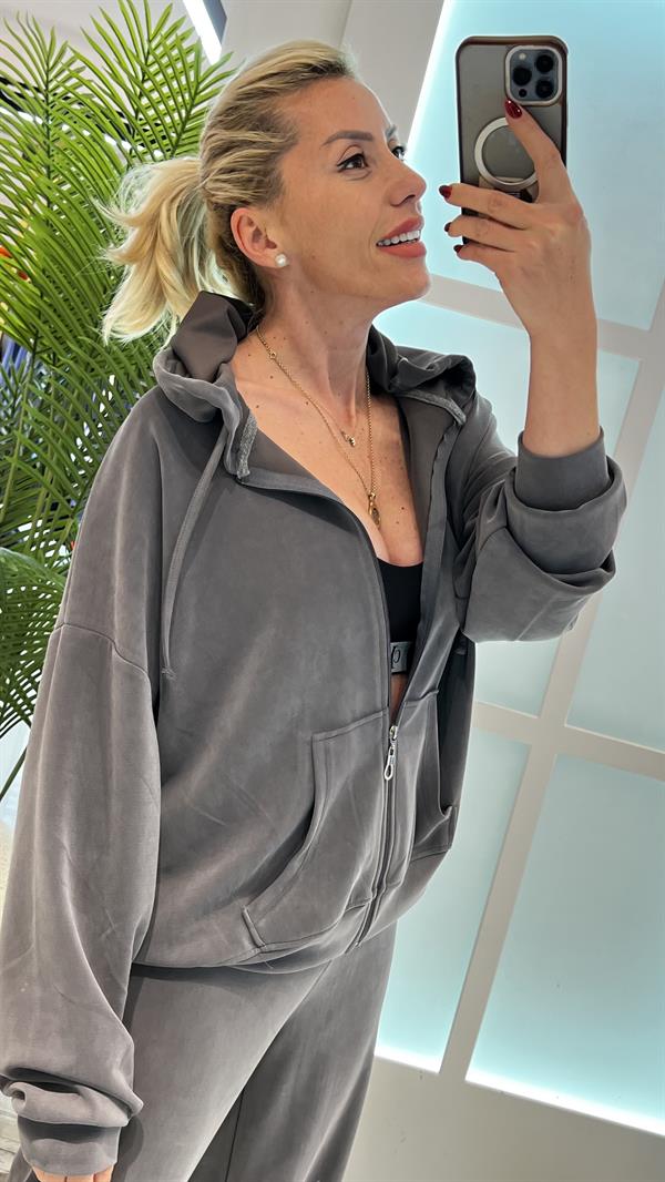 DARiCO KAPŞONLU GRİ MODAL TAKIM