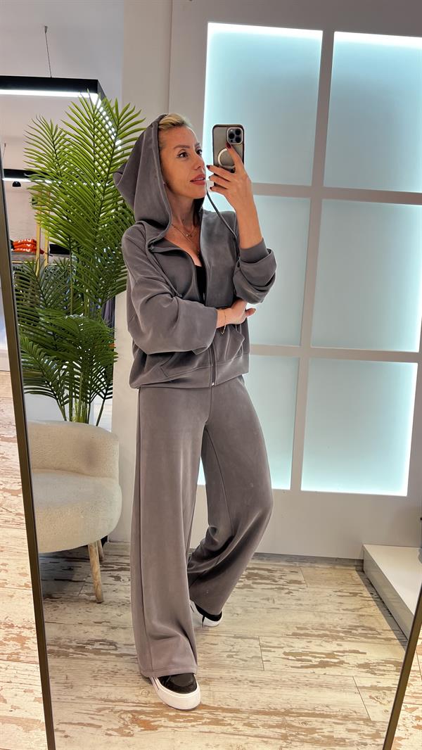 DARiCO KAPŞONLU GRİ MODAL TAKIM