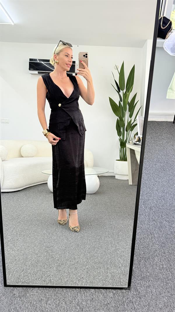 EMBER SİYAH SATEN TAKIM