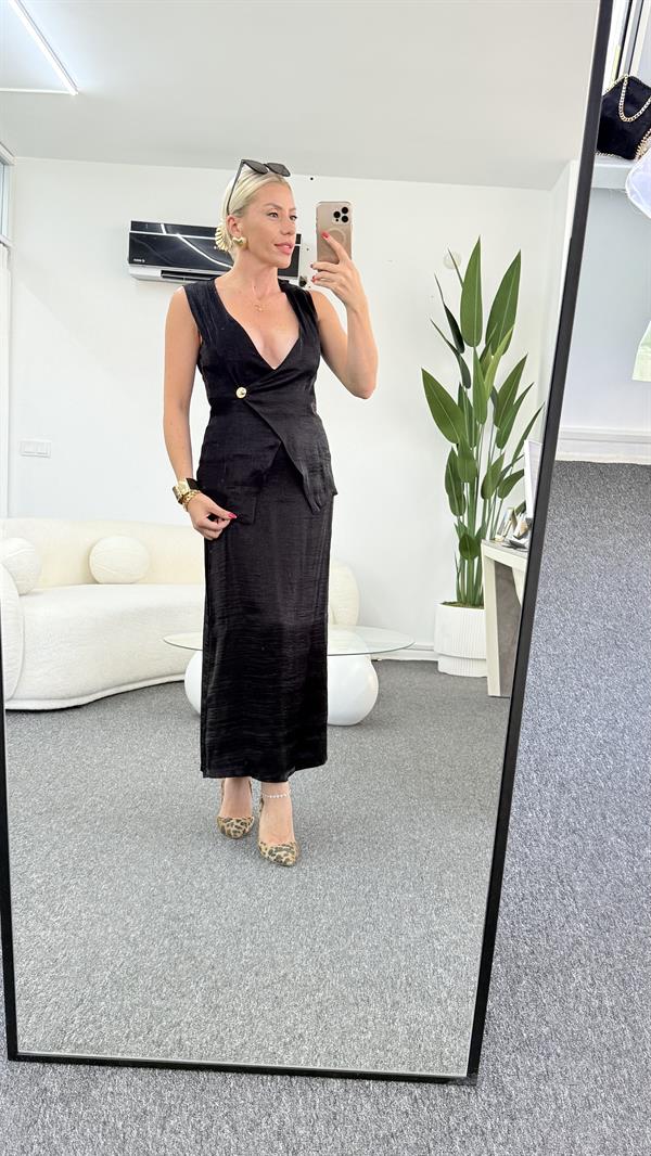 EMBER SİYAH SATEN TAKIM