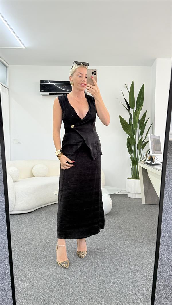 EMBER SİYAH SATEN TAKIM