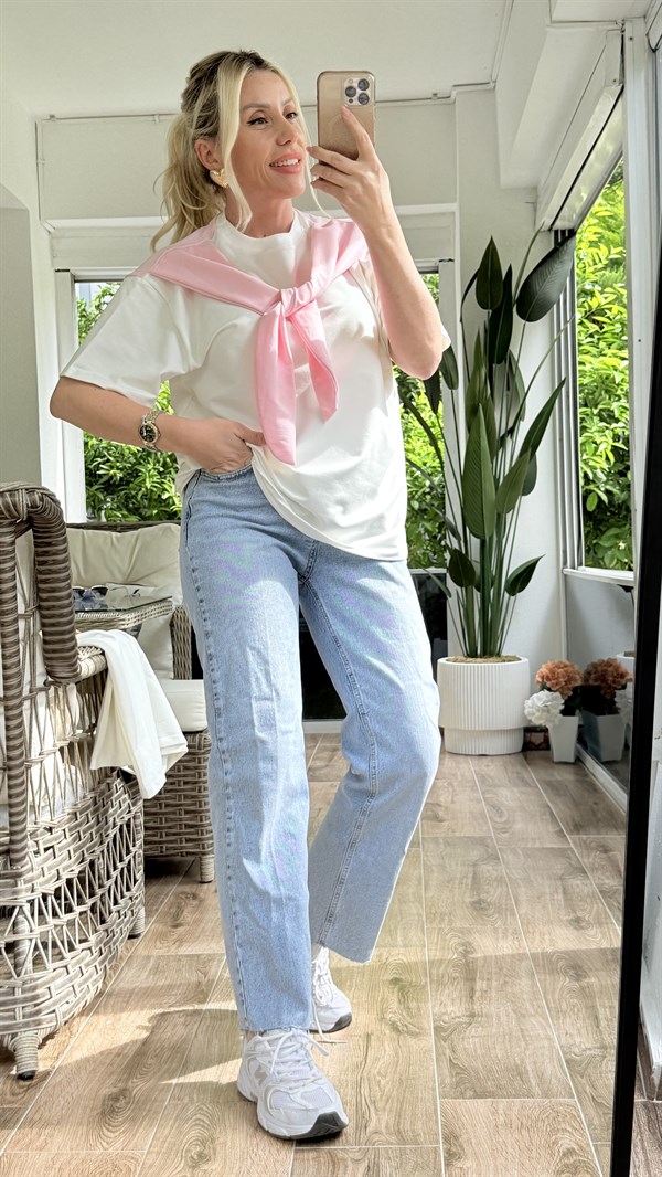 ENDORA PEMBE FULARLI TSHIRT