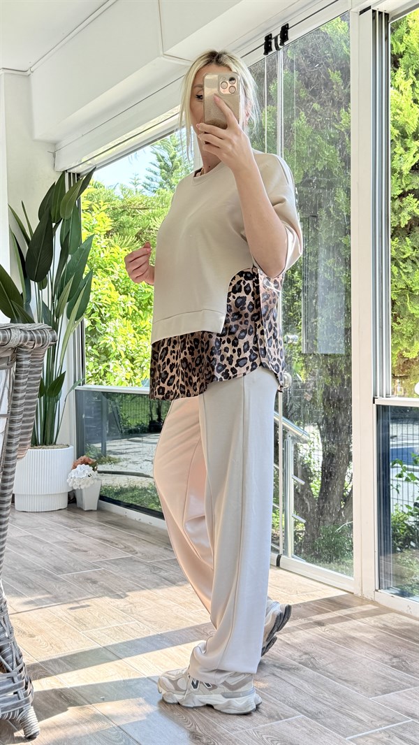 ERİLS KREMRENGİ LEOPAR TAKIM 