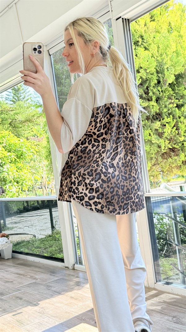 ERİLS KREMRENGİ LEOPAR TAKIM 