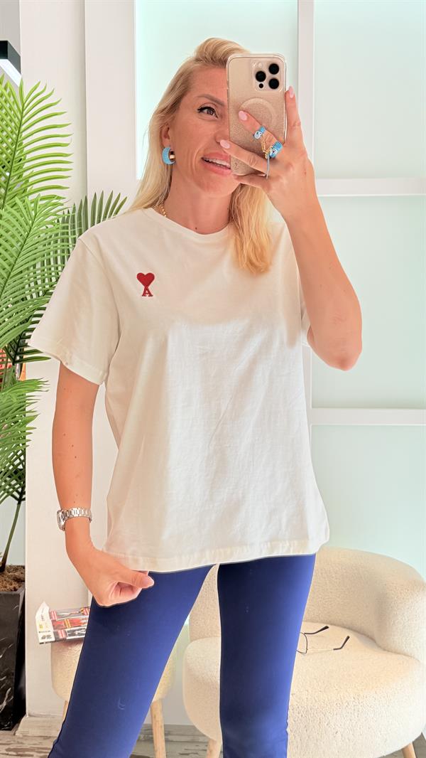 FLOWERS BEYAZ TSHIRT