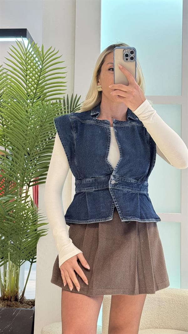 FOCUS MAVİ KOT YELEK