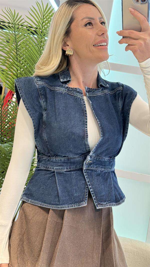 FOCUS MAVİ KOT YELEK