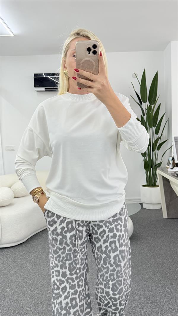 GLEEN BEYAZ  SWEATSHIRT