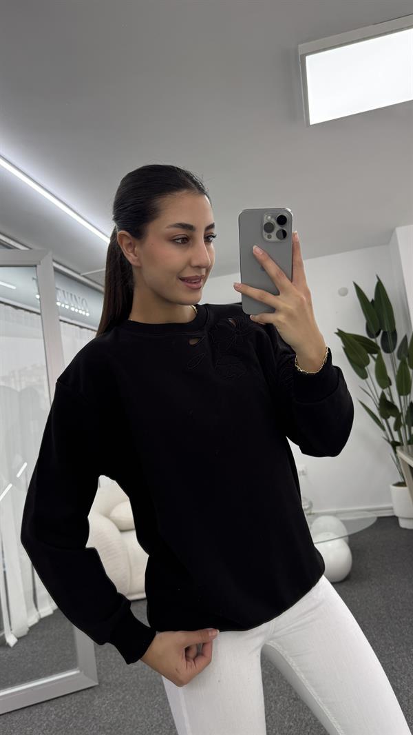 GLERY SİYAH SWEATSHIRT