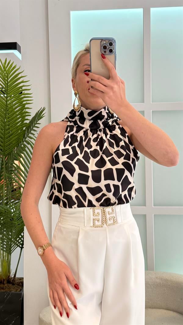 GOLD KEMER DETAYLI BEYAZ PALAZZO