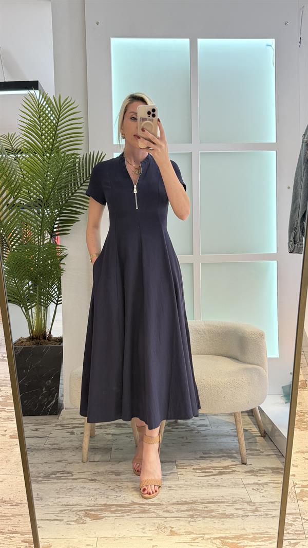 GONDOF LACİVERT ELBİSE