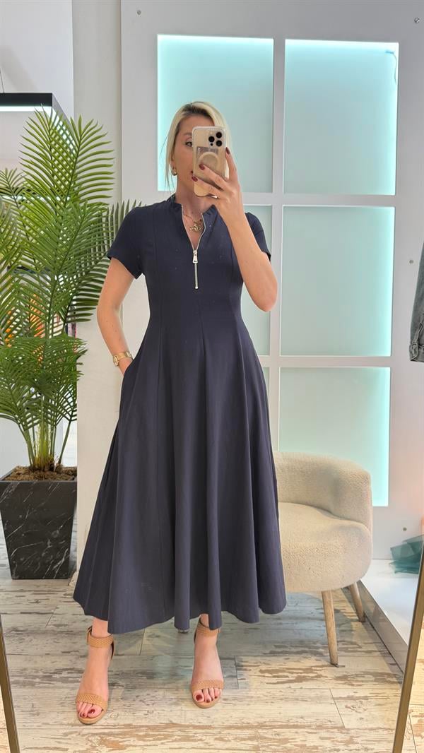 GONDOF LACİVERT ELBİSE