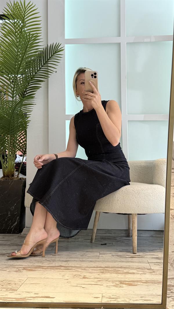 GRACE VOLENLİ  KOT ELBİSE 