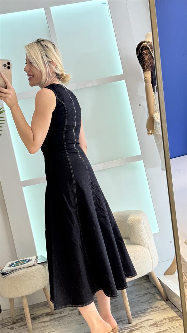 GRACE VOLENLİ  KOT ELBİSE 