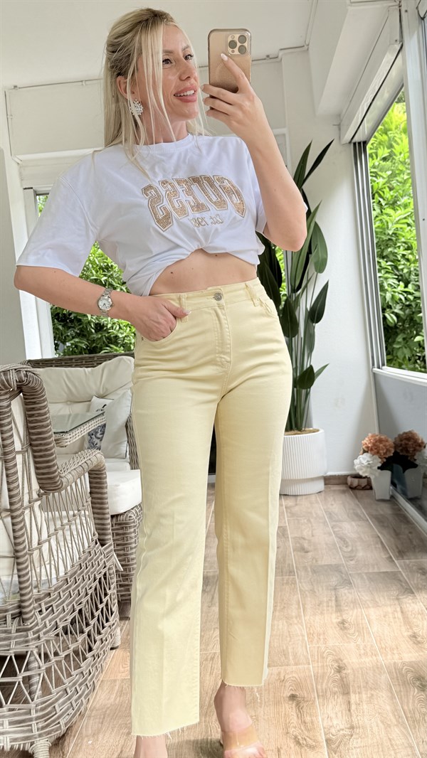 HİLA SARI JEAN PANTOLON 