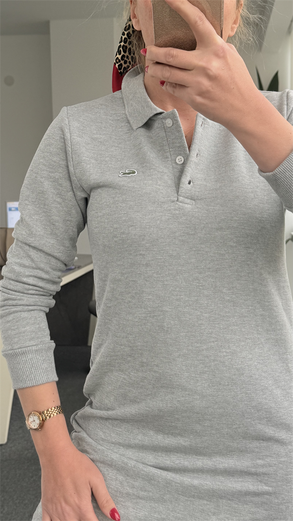 HURY POLO YAKA GRİ ELBİSE