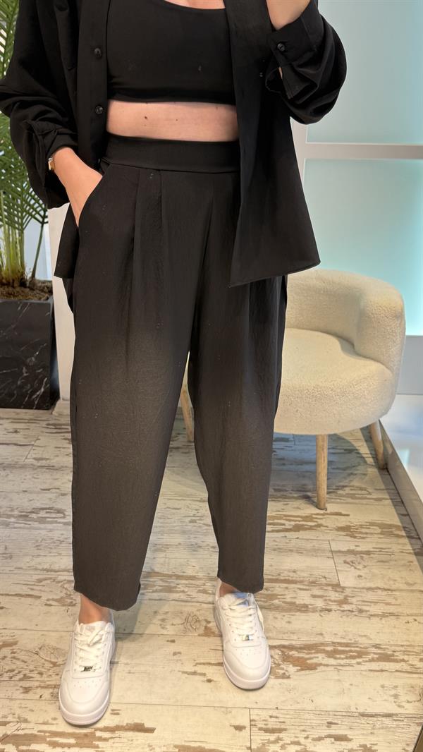 HUSKEY CREP SİYAH TAKIM