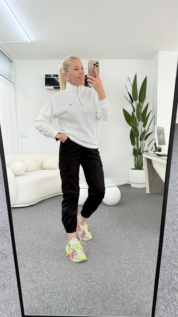 JAYLA BEYAZ SWEATSHIRT