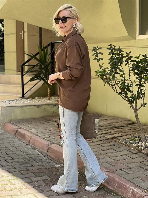 KAHVERENGİ ORJ MARKA GÖMLEK