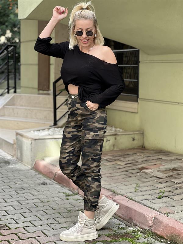KAMUFLAJ KARGO PANTOLON