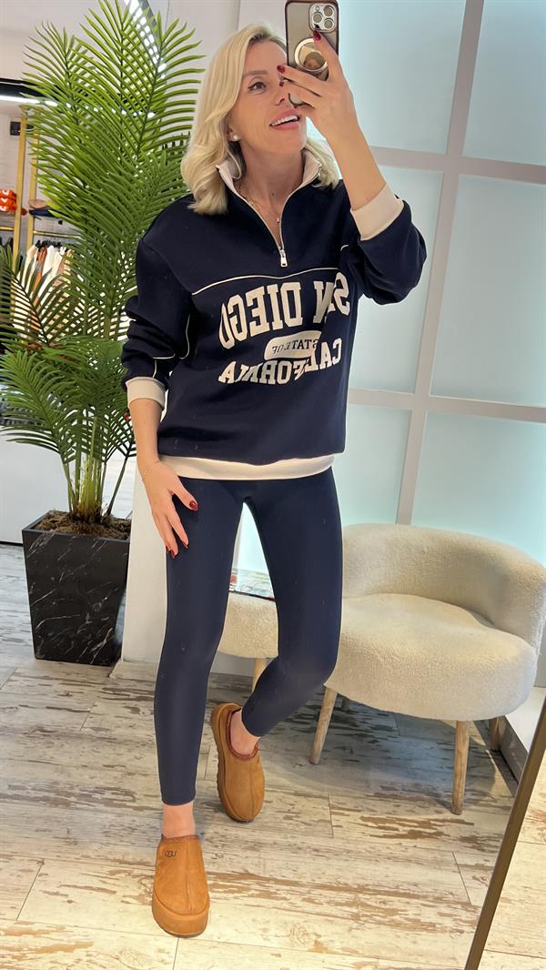 KIDD LACİVERT YARIM FERMUARLI SWEAT