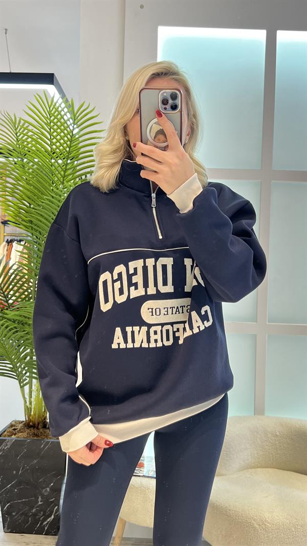 KIDD LACİVERT YARIM FERMUARLI SWEAT
