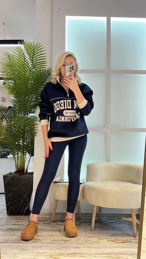 KIDD LACİVERT YARIM FERMUARLI SWEAT