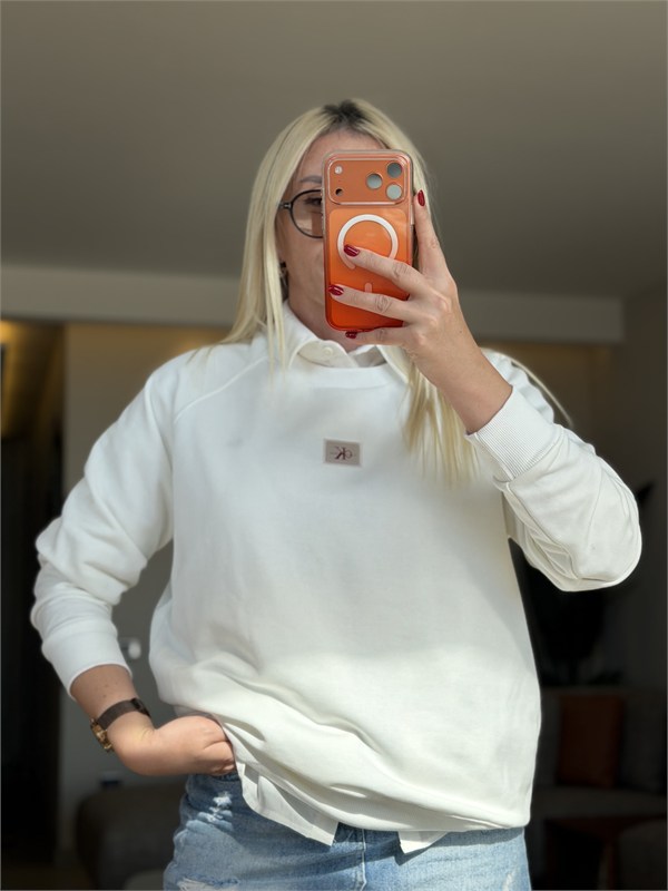 KLAR BEYAZ SWEATSHIRT