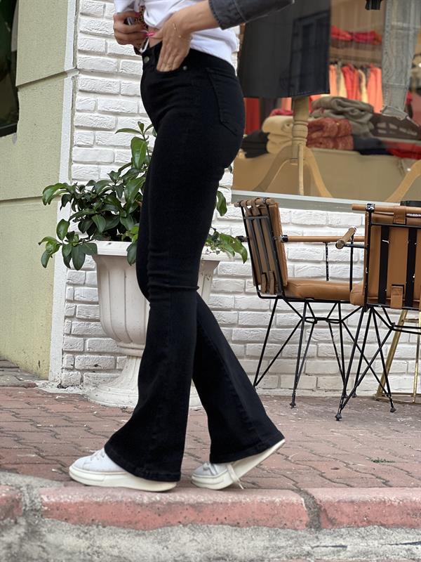 KOLP SİYAH İSPANYOL JEAN 