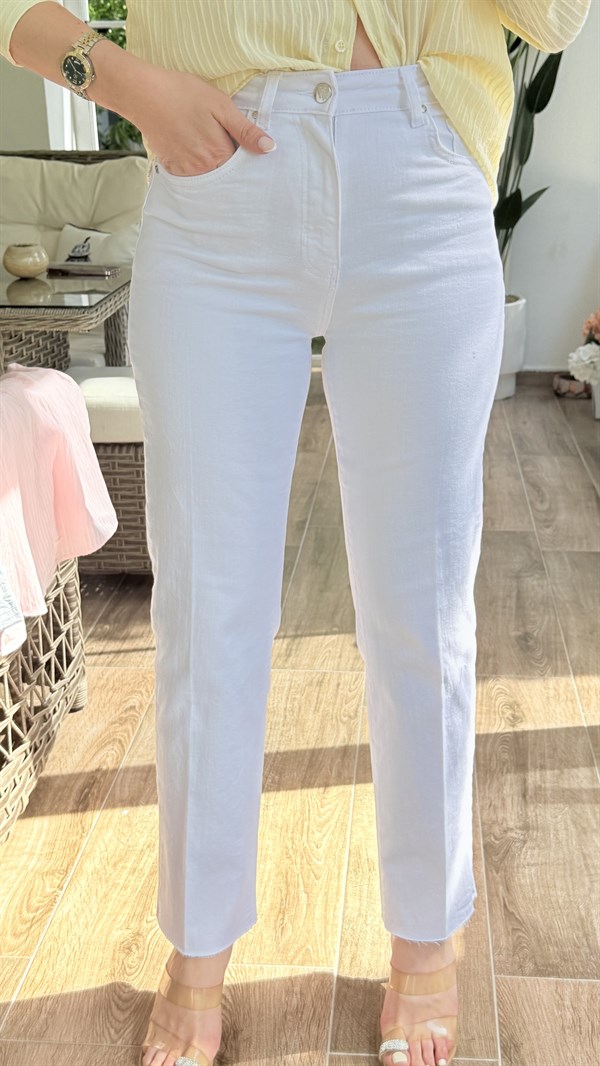 KOLS BEYAZ JEAN PANTOLON 