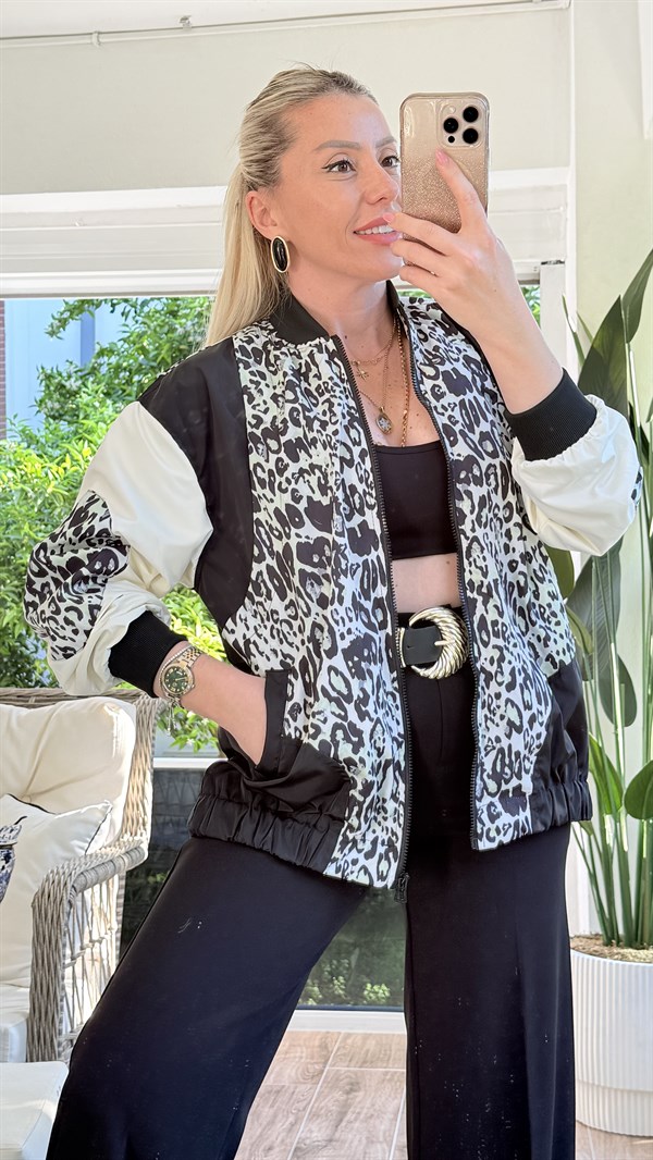 KOYES SİYAH LEOPAR YAĞMURLUK