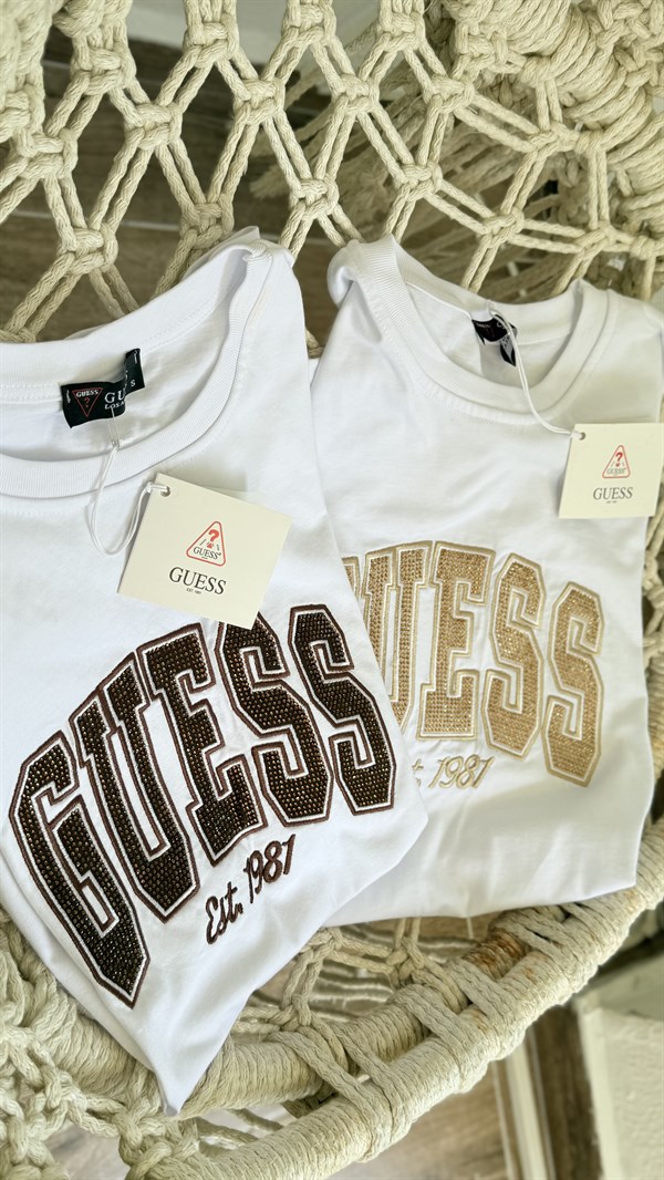 KÜİŞ BEYAZ GOLD YAZILI TSHRT 