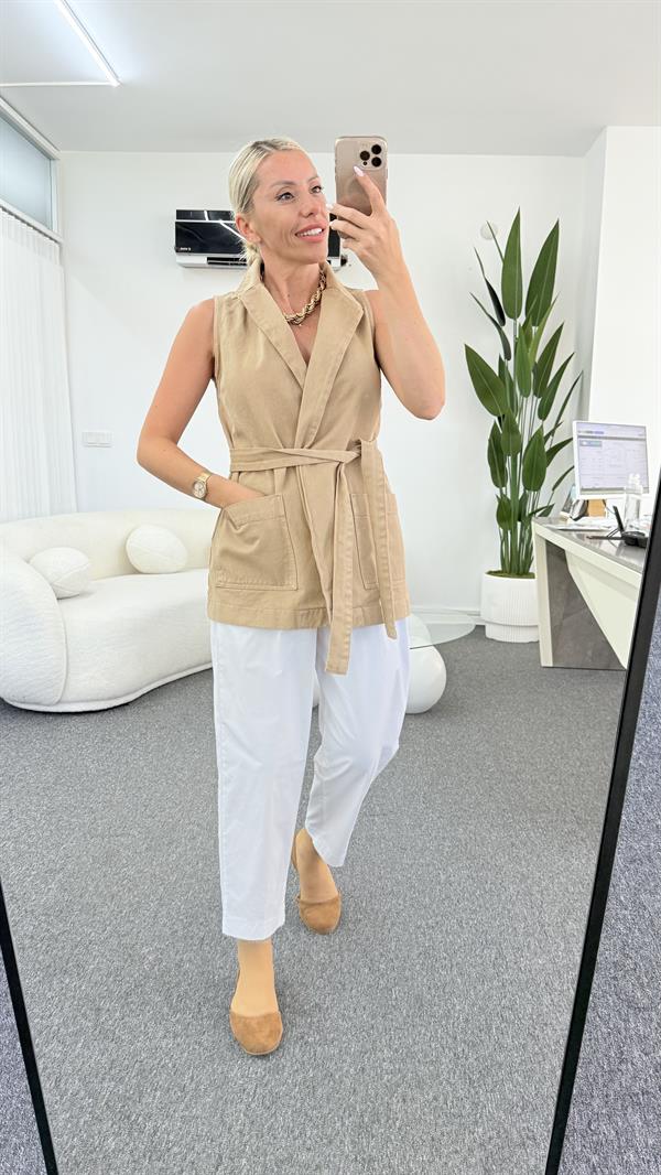 LAYLA KREM  KOT YELEK 