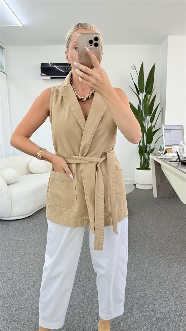 LAYLA KREM  KOT YELEK 