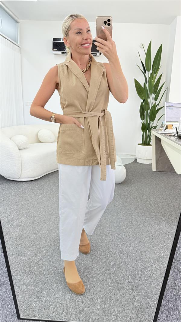 LAYLA KREM  KOT YELEK 