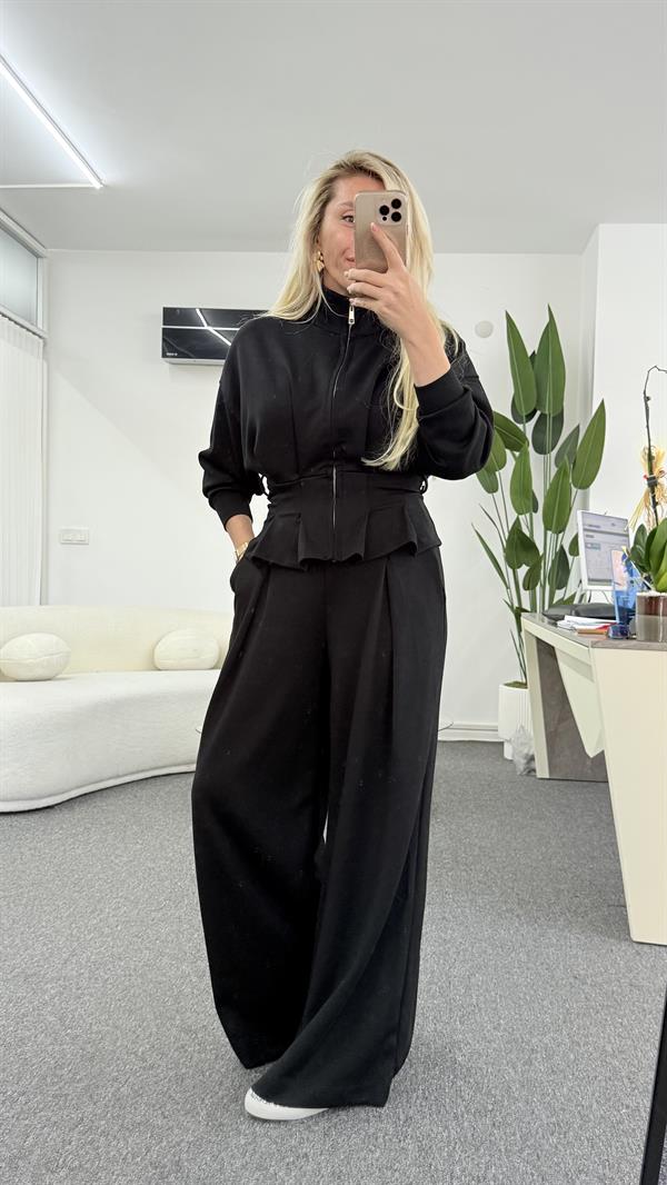 LESYA SİYAH KEMER DETAYLI EŞOFMAN TAKIM 