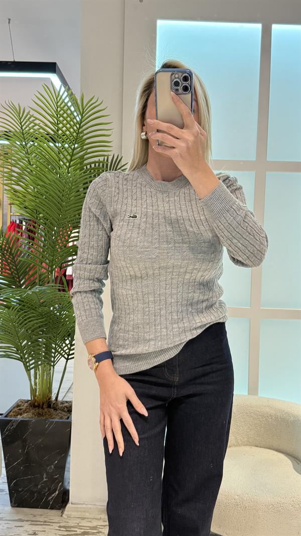 LEXİ GRİ ÖRME KAZAK