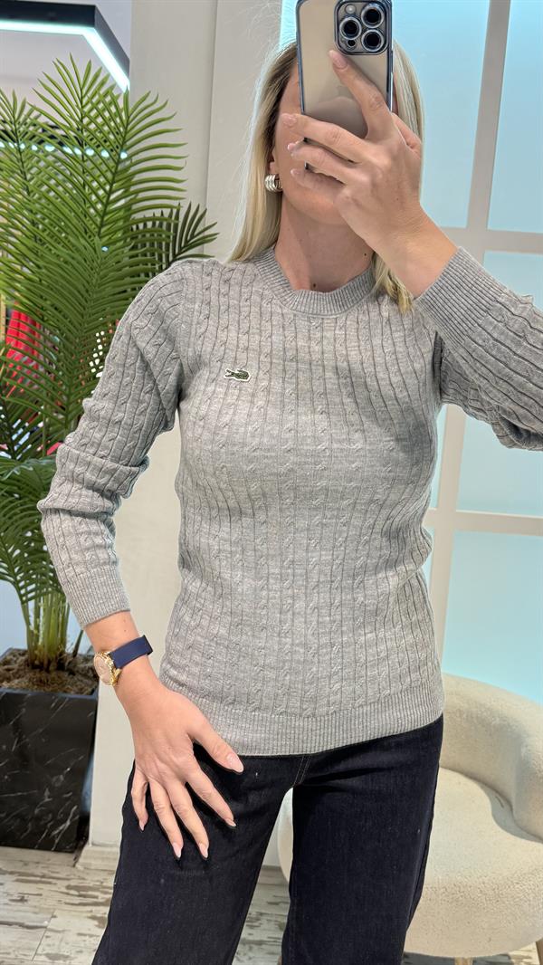 LEXİ GRİ ÖRME KAZAK