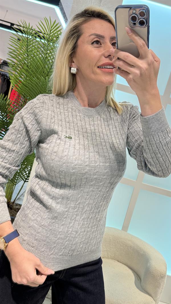 LEXİ GRİ ÖRME KAZAK