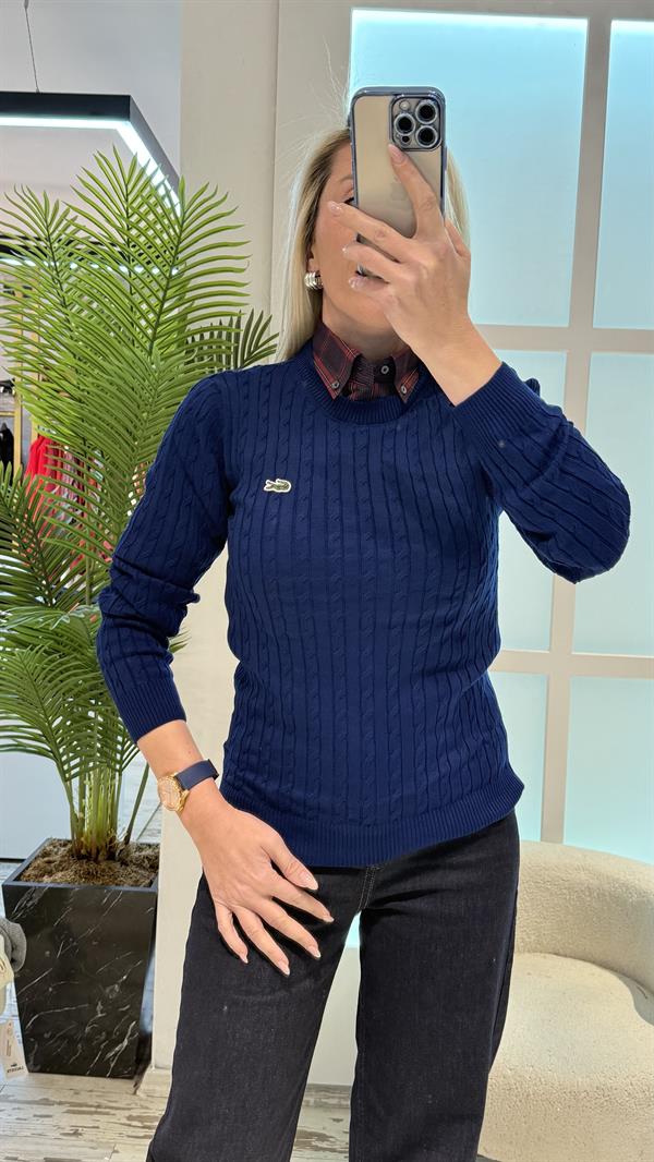 LEXİ MAVİ ÖRME KAZAK