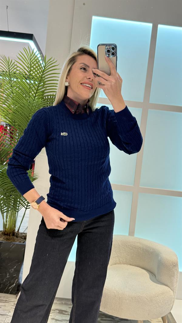 LEXİ MAVİ ÖRME KAZAK