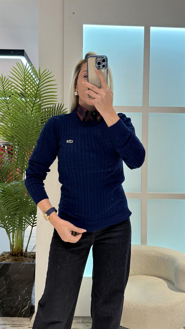 LEXİ MAVİ ÖRME KAZAK