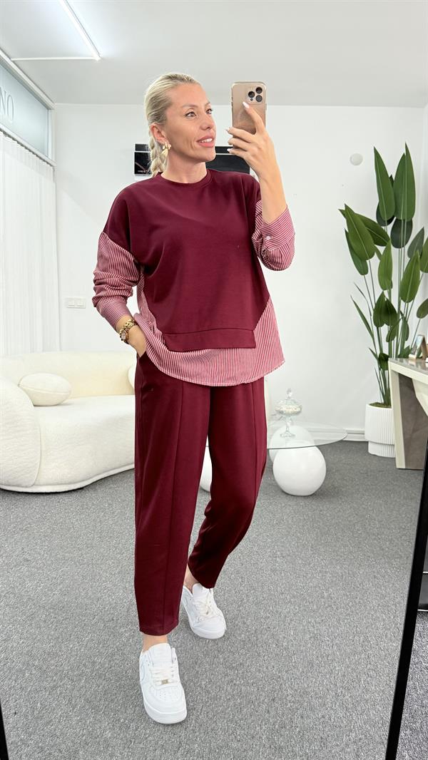 LEYSA BORDO GÖMLEKLİ TAKIM